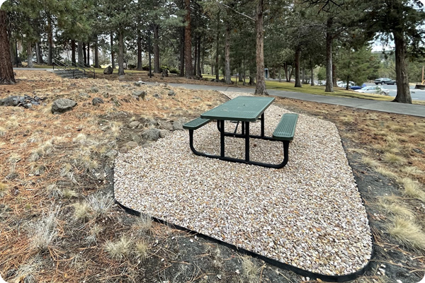 Picnic table located behind Boyle Education center