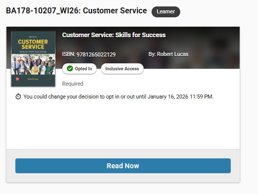 Read Now button on the VitalSource Dashbaord