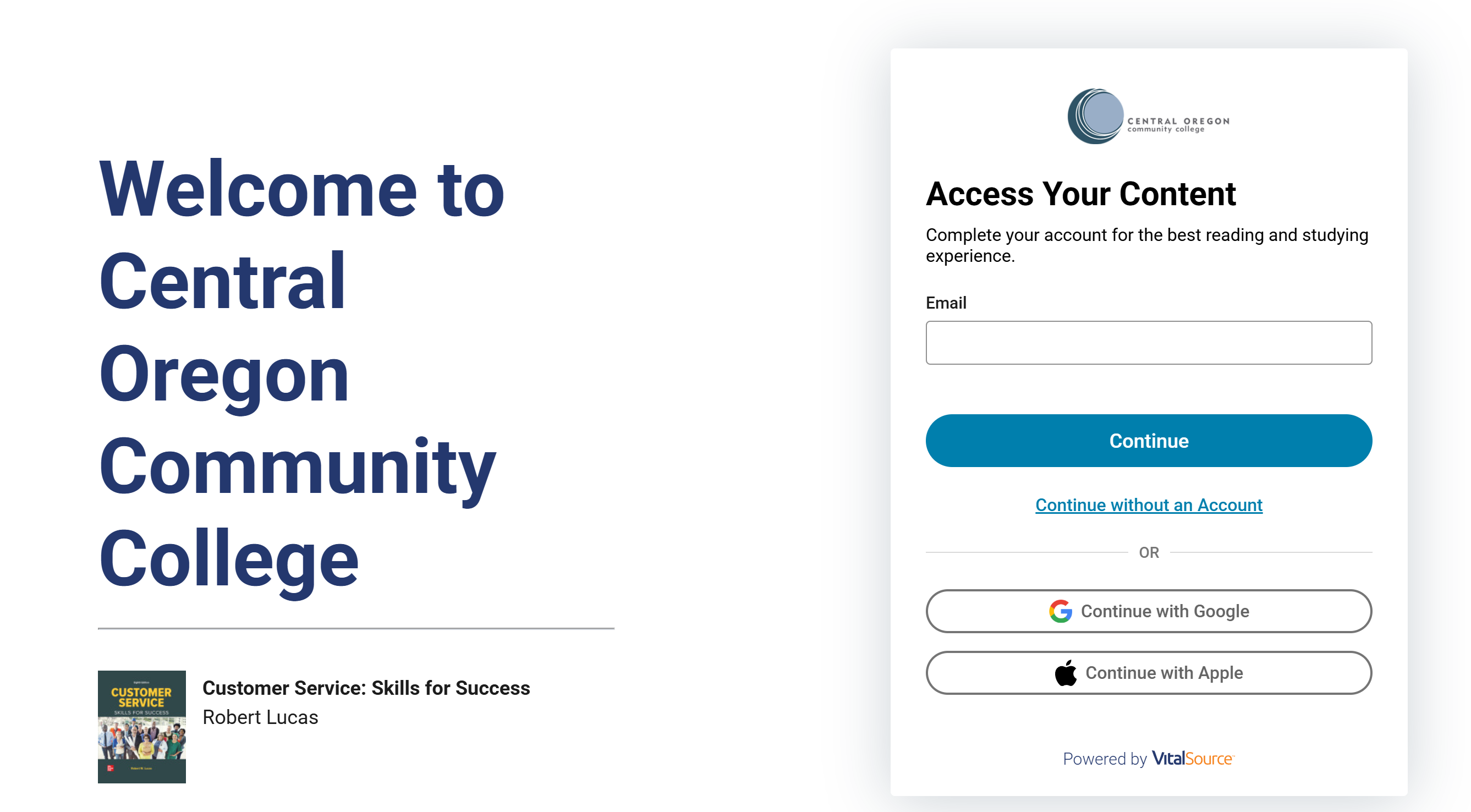 VitalSource account creation page