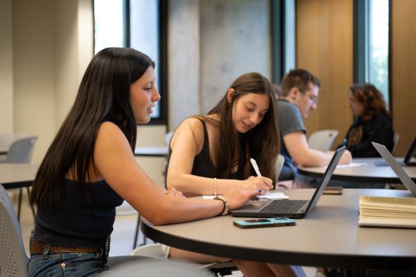 Student on computer Student on computer