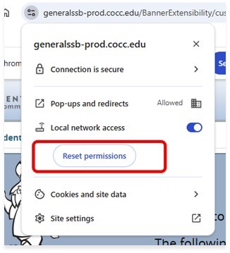 Reset Permissions Button Reset Permissions Button