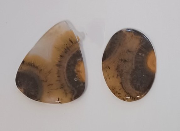 Two polished agates