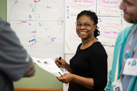 Human Development students completing a quiz in groups
