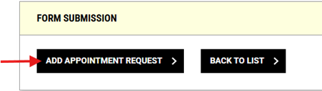 form sumission box with a red arrow pointing to add appointment request