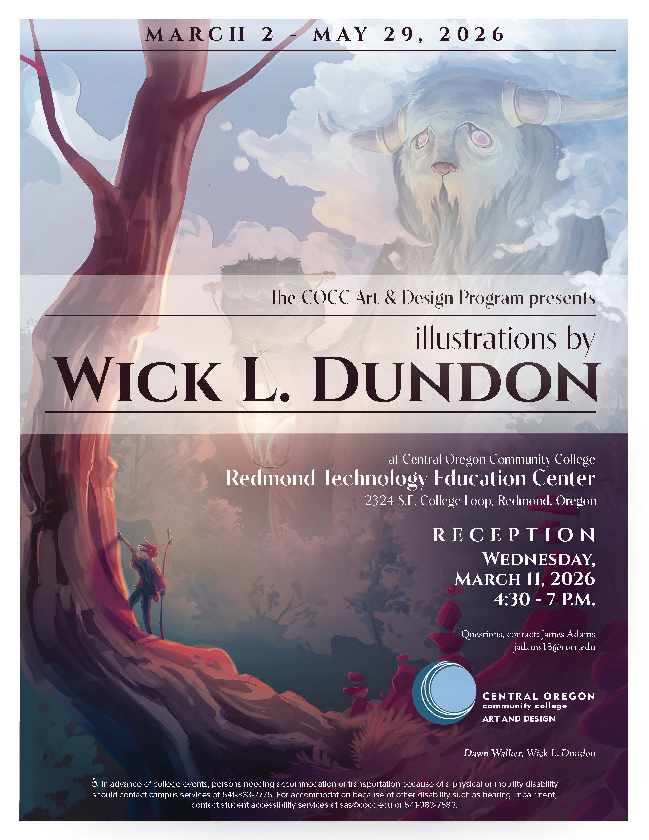 flyer with artwork by Wick L. Dundon