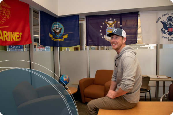 Veteran sitting in the Robert D. Maxwell Veterans Center