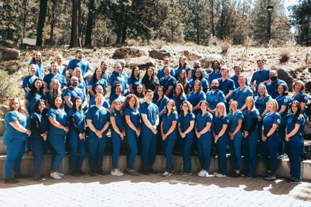 Group of nursing students outdoors