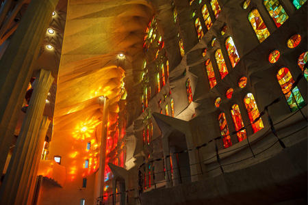 stain glass windows of la sagrada de familia